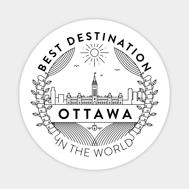 Ottawa Minimal Badge Design Magnet by kursatunsal